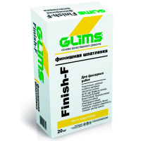 Шпатлевка цементая фасадная финишная Glims Finish-F (белая), 20 кг
