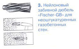 Варианты дюбелей